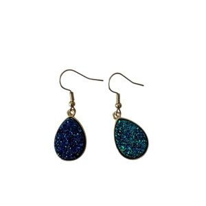 Blue and Green Sparkle Glitz Earrings Glam Luxury